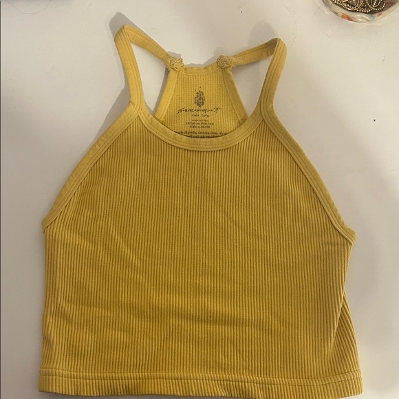 free people movement Tops - Yellow Free People Happiness Runs Crop Tank